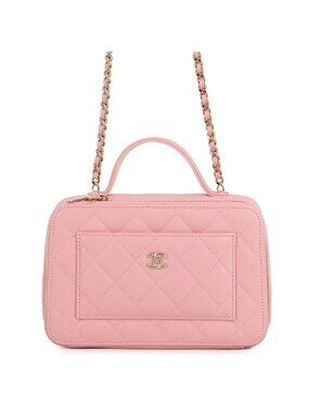 Chanel Chain Shoulder Bag CC Logo Quilted Vanity Caviar Leather